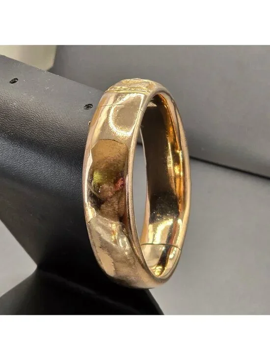 Victorian Gold Filled Scrolled Hinged Bangle Bracelet 7" Heavyweight Signed 37g - Picture 4 of 16